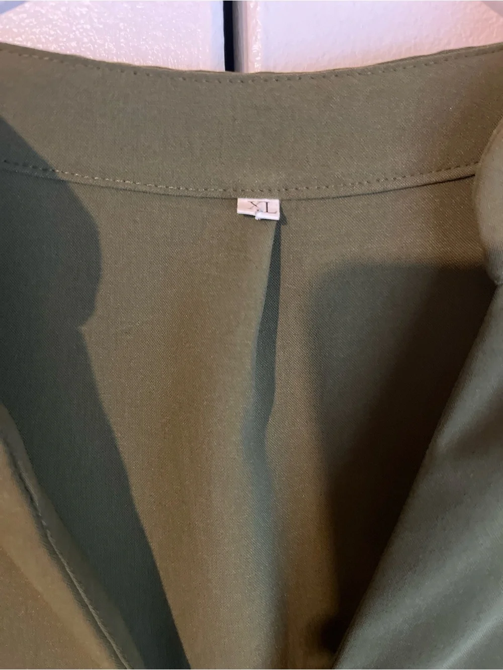 Women’s Olive Green V-Neck Shift Top - Picture 2 of 3